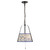 Scout 13-in Matte Black Pendant with Patterned Pleated Blue Linen Shade - Matte Black/Blue Linen