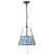 Scout 13-in Matte Black Pendant with Patterned Pleated Blue Linen Shade - Matte Black/Blue Linen