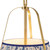 Scout 13-in Matte Black Pendant with Patterned Pleated Blue Linen Shade - Brushed Gold/Blue Linen