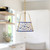 Scout 13-in Matte Black Pendant with Patterned Pleated Blue Linen Shade - Brushed Gold/Blue Linen