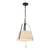 Scout 13-in Matte Black Pendant with Patterned Pleated Blue Linen Shade - Matte Black/White Linen