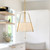 Scout 13-in Matte Black Pendant with Patterned Pleated Blue Linen Shade - Brushed Gold/White Linen
