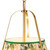 Scout 13-in Matte Black Pendant with Patterned Pleated Blue Linen Shade - Brushed Gold/Green Linen