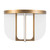 Anders 17-in Vintage Brass dimmable LED Semi-Flush Mount - Vintage Brass