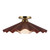 Furrow 16-in Burgundy Semi-Flush Mount - Burgundy