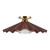 Furrow 16-in Burgundy Semi-Flush Mount - Burgundy