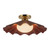 Furrow 16-in Burgundy Semi-Flush Mount - Burgundy