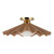 Furrow 16-in Burgundy Semi-Flush Mount - Peach