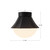 Shelton 12-in Matte Black Semi-Flush Mount with Matte Opal Glass - Matte Black