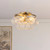 Faye 18-in Matte Black Semi-Flush Mount with Clear Ribbed Glass - Brushed Gold/Clear Ribbed Glass