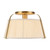 Scout 13-in Matte Black Semi-Flush Mount with Pleated White Linen Shade - Brushed Gold/White Linen