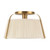 Scout 13-in Matte Black Semi-Flush Mount with Pleated White Linen Shade - Brushed Gold/White Linen