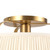 Scout 13-in Matte Black Semi-Flush Mount with Pleated White Linen Shade - Brushed Gold/White Linen
