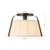 Scout 13-in Matte Black Semi-Flush Mount with Pleated White Linen Shade - Brushed Gold/Green Linen