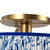 Scout 13-in Matte Black Semi-Flush Mount with Pleated White Linen Shade - Brushed Gold/Blue Linen