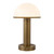 Vienna 9-in Urban Bronze dimmable LED Table Lamp with Glossy Opal Glass - Vintage Brass