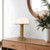 Vienna 9-in Vintage Brass dimmable LED Table Lamp with Glossy Opal Glass - Vintage Brass