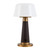 Clemence 11-in Burgundy dimmable LED Table Lamp - Espresso Vegan Leather
