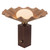 Furrow 14-in Pine Green Table Lamp - Peach