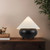 Rowan 17-in Antique White Table Lamp with White Linen Shade - Matte Black/White Linen