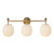 Cherise 29-in Matte Black Bathroom Vanity Light with Glossy Ribbed Opal Glass - Brushed Gold/Glossy Ribbed Opal Glass
