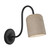 Bromley 5-in Matte Black Wall/Vanity Light with Natural Travertine Shade - Matte Black/Travertine