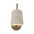 Bromley 5-in Matte Black Wall/Vanity Light with Natural Travertine Shade - Brushed Gold/Travertine