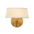 Scout 7-in Matte Black Wall/Vanity Light with Pleated White Linen Shade - Brushed Gold/White Linen
