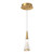 Malabar 3-in Brushed Gold LED Pendant