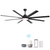AKARI AIR 72 inch 8-Blade Smart Ceiling Fan with LED Light & Remote Control - Black/Black