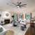 AKARI AIR 72 inch 8-Blade Smart Ceiling Fan with LED Light & Remote Control - Black/Black