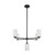 Nola 31-in Black/Glossy Opal Glass 5 Lights Chandelier