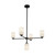 Nola 31-in Black/Glossy Opal Glass 5 Lights Chandelier