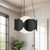Ciel 10-in Black/Opal Glass Socket Chandelier