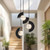 Scorpio 27-in Glossy Black/Opal Glass LED Chandelier