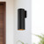 Lorna 12-in (4-in Dia.) 36 Degree Optic Black LED Wall Sconce