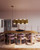 Domino 35-in Vintage Brass LED Linear Pendant