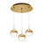 Pluto 12-in Brushed Gold 3-Light Multi Pendant