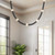 Corda 7-ft Black/Opal Glass LED Pendant