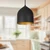 Helena 8-in Black/Gold LED Pendant