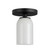 Nola 4-in Black/Glossy Opal Glass 1 Light Semi-Flush