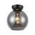 Arcadia 8-in Black/Smoked 1 Light Semi Flush Mount