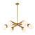 Briar 37-in Black Chandelier with Opal Glass - Brushed Gold