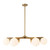 Briar 37-in Black Chandelier with Opal Glass - Brushed Gold