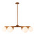 Briar 37-in Black Chandelier with Opal Glass - Teak