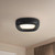 Folio 15-in Black dimmable LED Flush Mount - Brown Vegan Leather