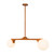Briar 47-in Brushed Gold Linear Pendant - Teak