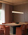 Nio 45-in Black dimmable LED Linear Pendant with Ribbed Opal Diffuser - Vintage Brass