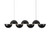 Void 41-in Vintage Brass dimmable LED Linear Pendant - Black