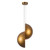 Void 24-in Pearl White dimmable LED Pendant - Vintage Brass